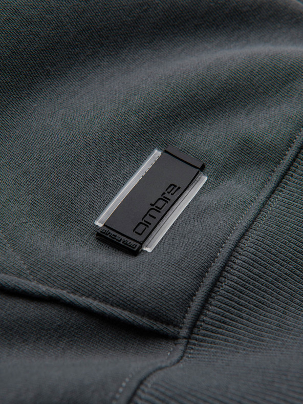 Ombre Clothing Férfi pamut BASIC cipzáras pulóver Ombre Clothing