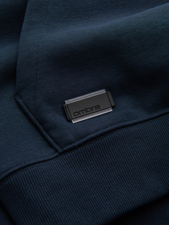 Ombre Clothing Férfi pamut BASIC kapucnis és zsebes pulóver Ombre Clothing