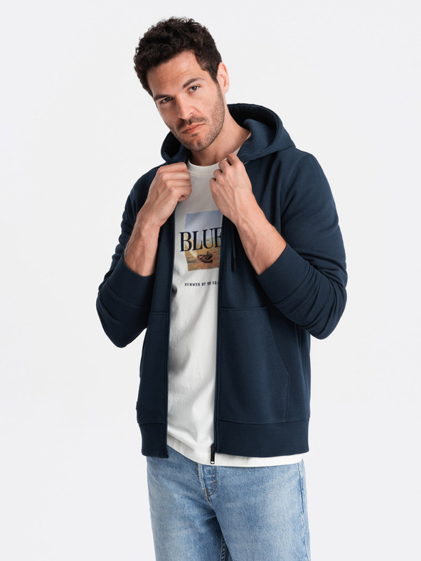 Ombre Clothing Férfi pamut rugalmas BASIC pulóver Ombre Clothing