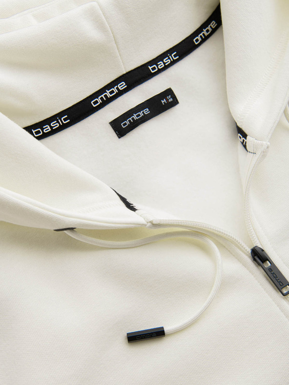 Ombre Clothing Férfi pamut BASIC cipzáras pulóver Ombre Clothing