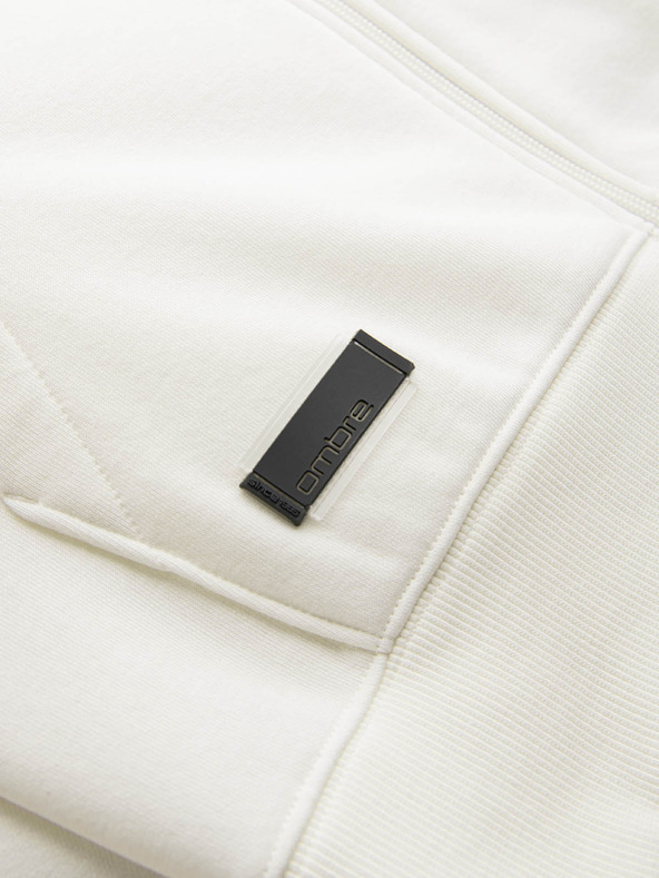 Ombre Clothing Férfi pamut BASIC cipzáras pulóver Ombre Clothing