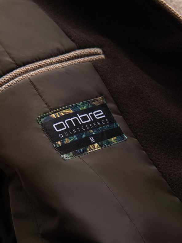 Ombre Clothing Férfi melange hosszú kabát kapucnival Ombre ruházat