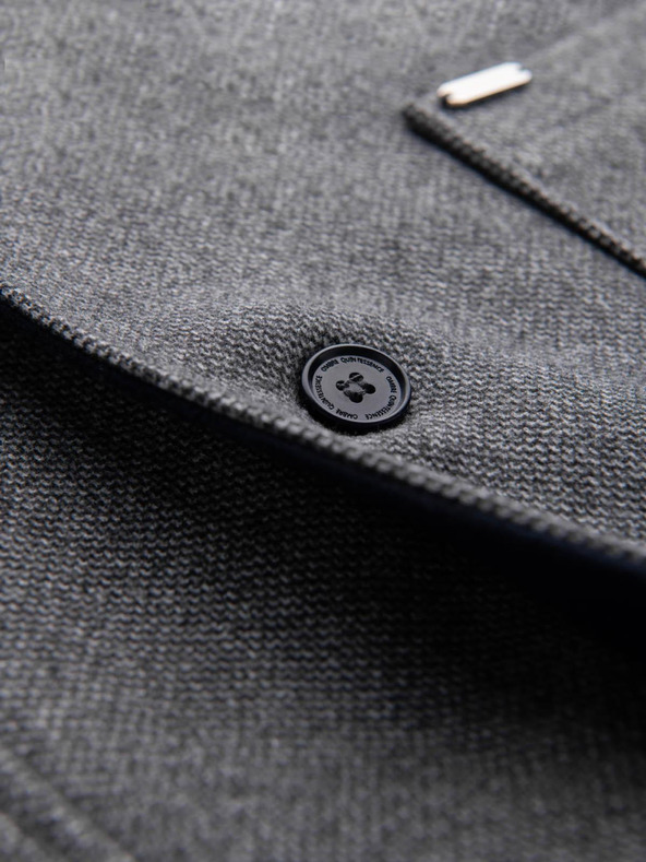 Ombre Clothing Férfi melange hosszú kabát kapucnival Ombre ruházat