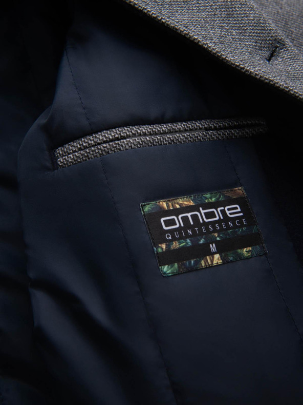 Ombre Clothing Férfi melange hosszú kabát kapucnival Ombre ruházat