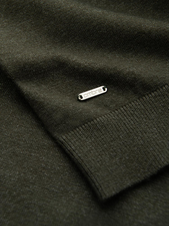 Ombre Clothing Férfi kötött garbó viszkózzal - sötétszürke V5 OM-SWTN-0127 Ombre ruházat