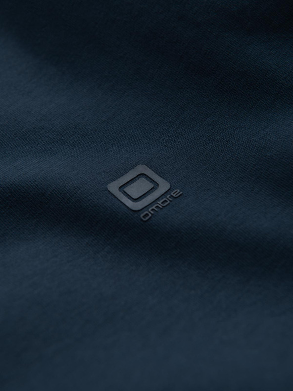 Ombre Clothing Férfi pamut trikolor póló - fehér és tengerészkék V3 OM-TSCT-0174 Ombre Ruházat