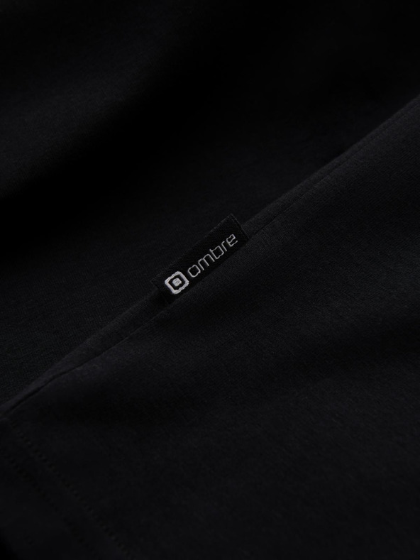 Ombre Clothing Férfi pamut trikolor póló - fehér és tengerészkék V3 OM-TSCT-0174 Ombre Ruházat