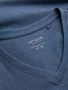 Ombre Clothing Férfi klasszikus pamut V-nyakú BASIC póló - kék V18 OM-TSBS-0145 Ombre ruházat