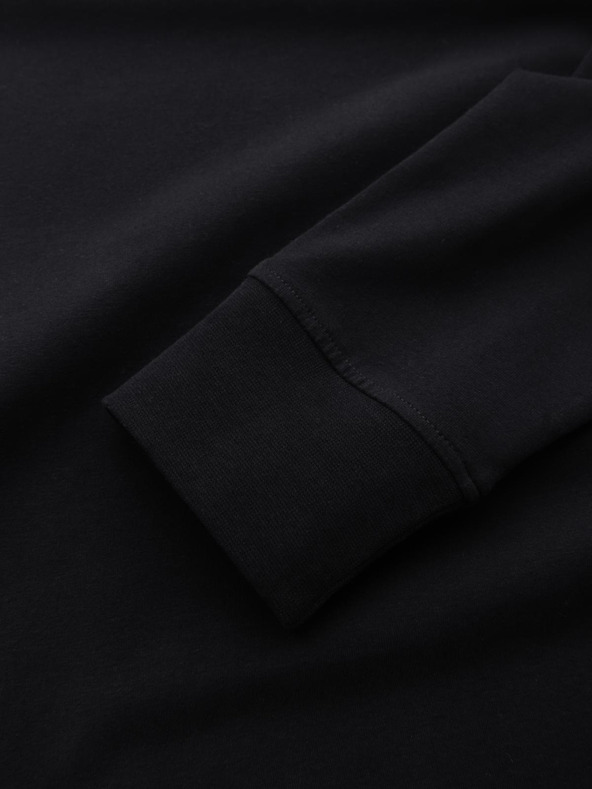 Ombre Clothing Férfi pamut LOOSE FIT hosszú ujjú, kerek nyakú póló - fekete V1 OM-LSBC-0129 Ombre Clothing