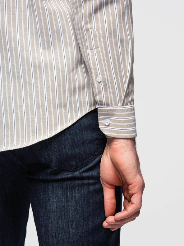 Ombre Clothing Férfi pamut ing REGULAR FIT finom csíkokkal Ombre Clothing