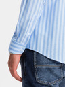 Ombre Clothing Férfi fehér csíkos REGULAR FIT ing zsebes Ombre ruházattal