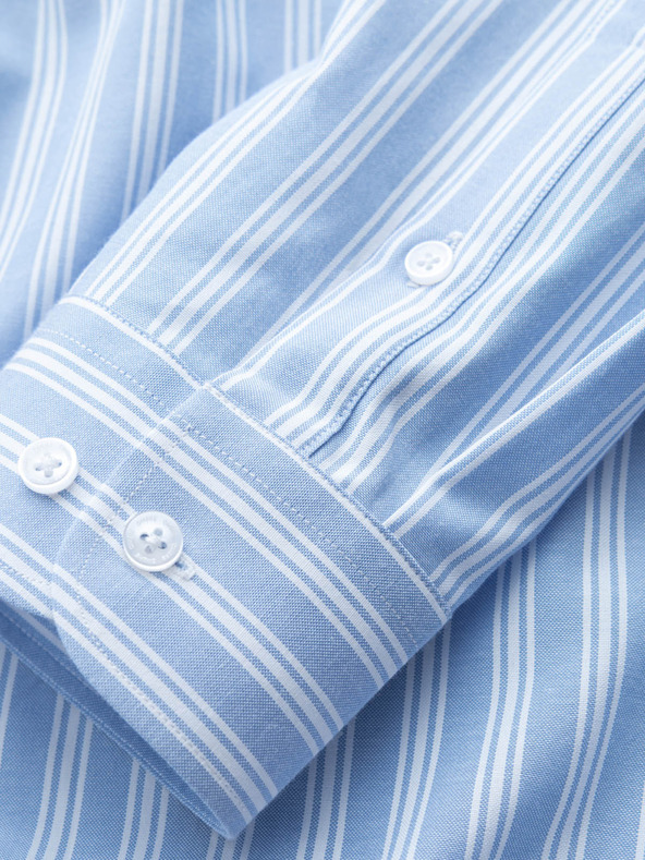 Ombre Clothing Férfi fehér csíkos REGULAR FIT ing zsebes Ombre ruházattal