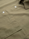 Ombre Clothing Férfi rövid ujjú ing kubai gallérral khaki Ombre Ruházat