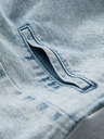 Ombre Clothing Férfi denim bomberdzseki kőmosás hatású - világoskék V3 OM-JADJ-0163 Ombre Ruházat