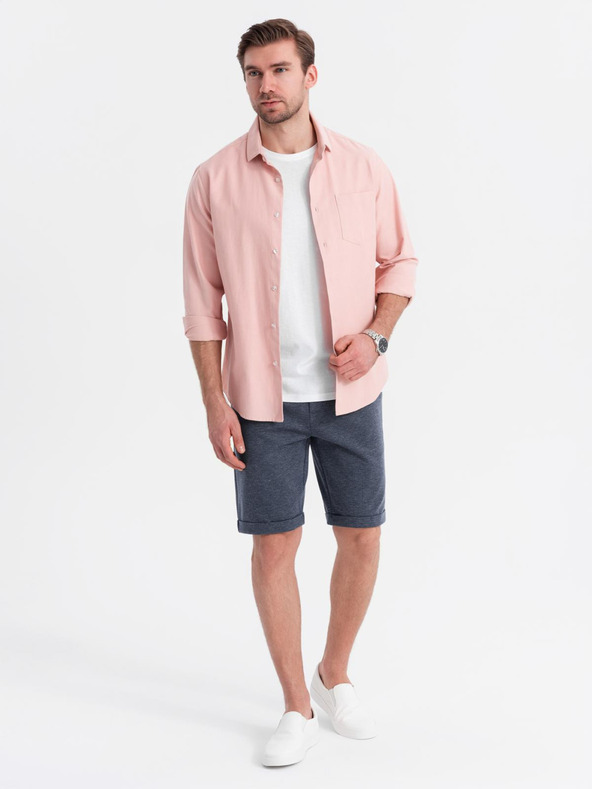 Ombre Clothing Férfi strukturált kötött short rugalmas derékkal Ombre Clothing