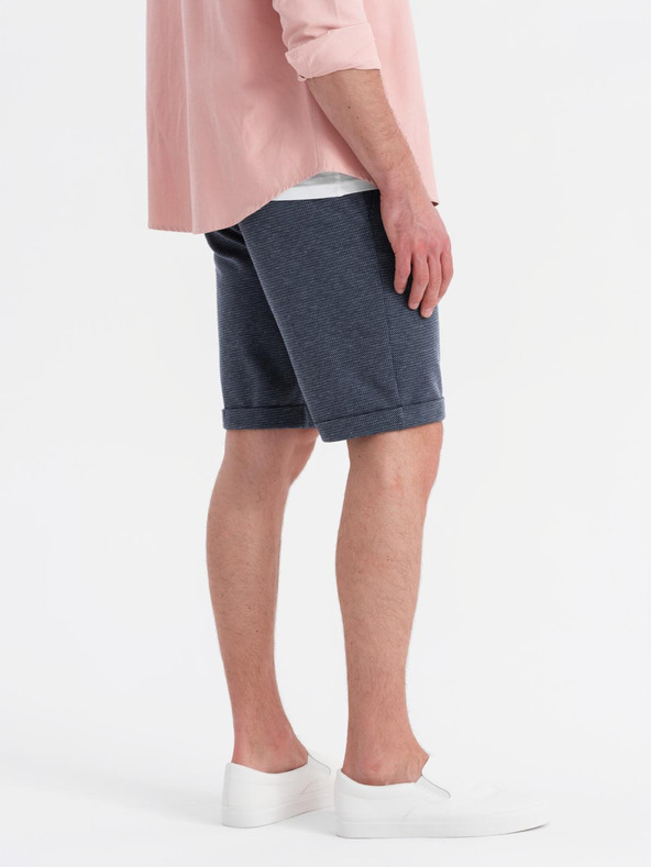 Ombre Clothing Férfi strukturált kötött short rugalmas derékkal Ombre Clothing