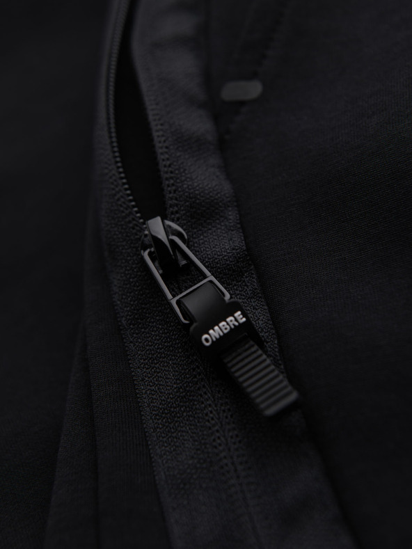 Ombre Clothing Férfi melegítőnadrág bordázott mandzsettával és díszítő cipzárral Ombre Clothing