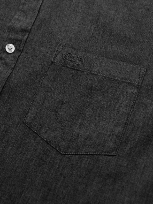 Ombre Clothing Férfi farmer ing hímzett zsebbel Ombre Clothing