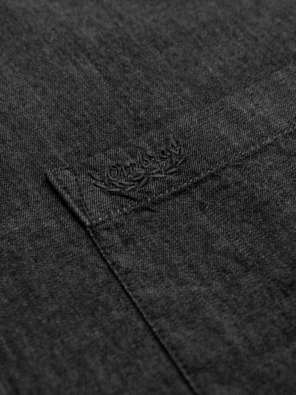 Ombre Clothing Férfi farmer ing hímzett zsebbel Ombre Clothing