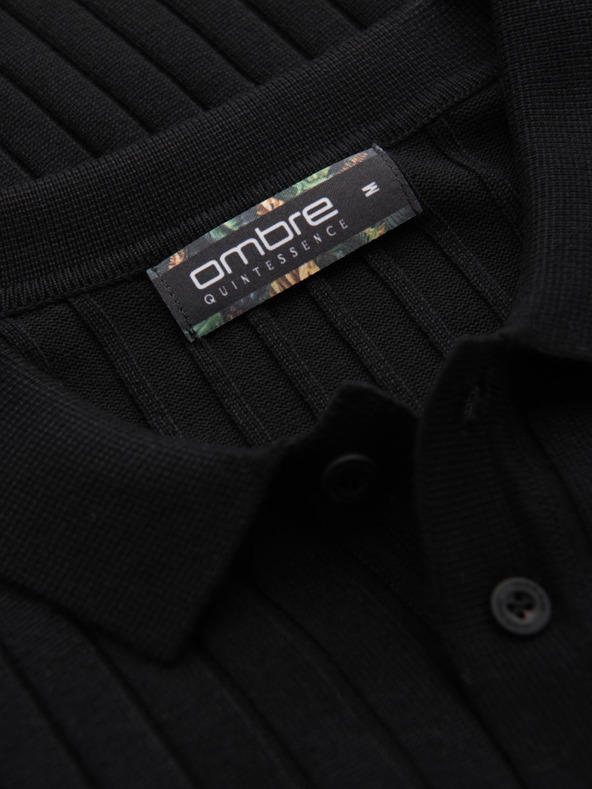 Ombre Clothing Férfi slim fit viszkóz póló függőleges csíkokkal Ombre Clothing