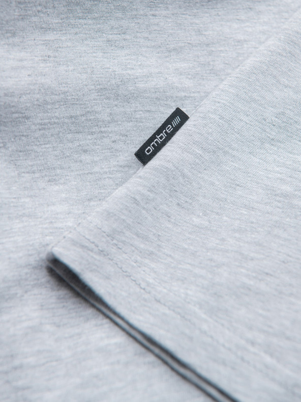 Ombre Clothing Világosszürke férfi alap póló Ombre Ruházat