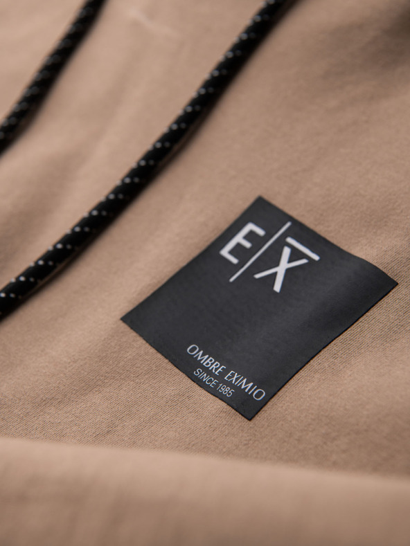 Ombre Clothing Férfi kapucnis pulóver + melegítőnadrág - barna