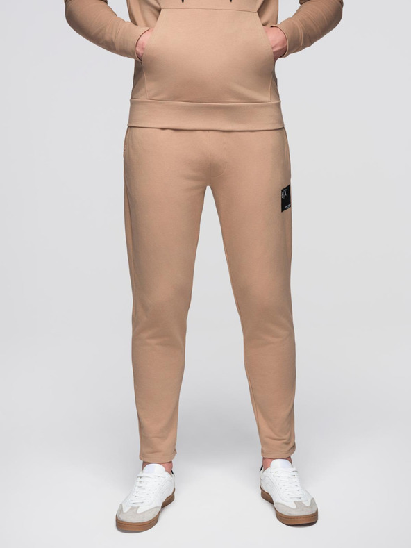 Ombre Clothing Férfi kapucnis pulóver + melegítőnadrág - barna