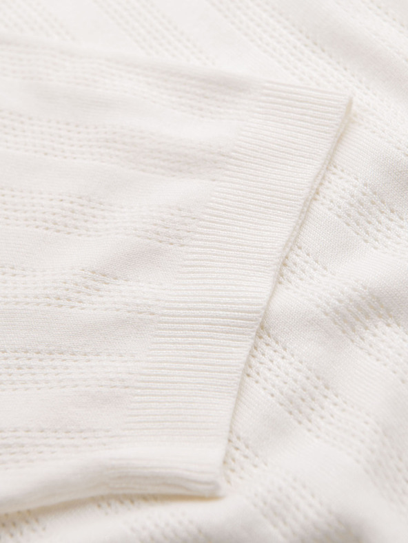 Ombre Clothing Férfi kereknyakú rövid ujjú pulóver - fehér