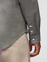 Ombre Clothing Férfi vászon ing álló gallérral és zsebbel REGULAR FIT - khaki