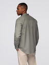 Ombre Clothing Férfi vászon ing álló gallérral és zsebbel REGULAR FIT - khaki