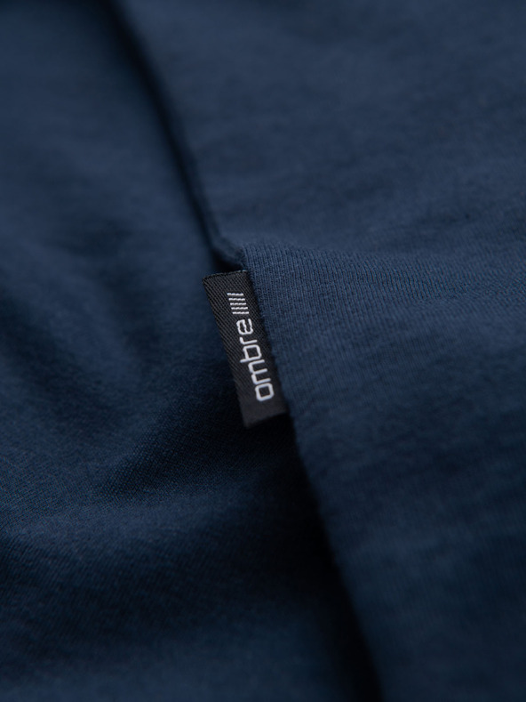 Ombre Clothing BASIC férfi klasszikus pamut póló - sötétkék