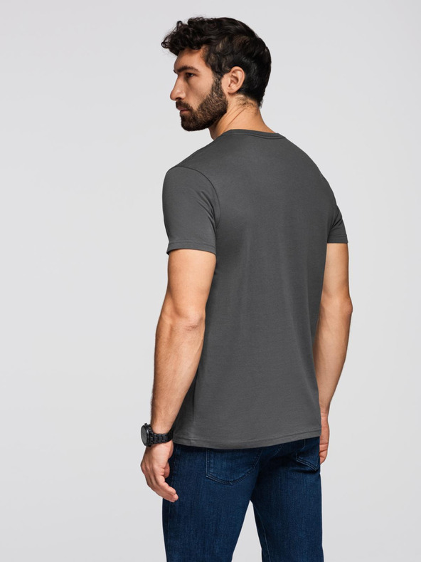 Ombre Clothing BASIC férfi klasszikus pamut póló - szürke