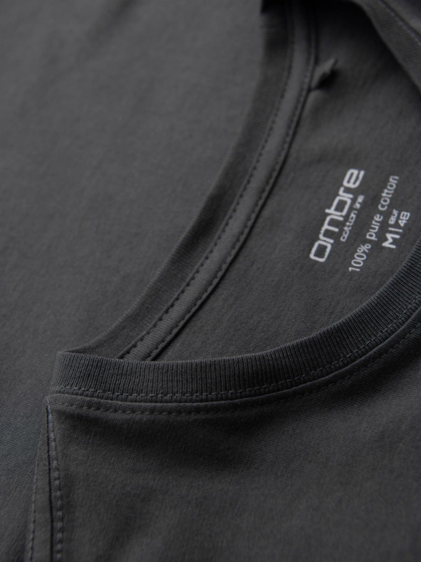 Ombre Clothing BASIC férfi klasszikus pamut póló - szürke