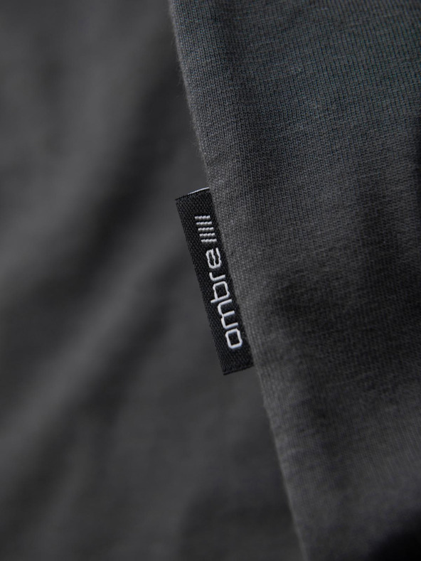 Ombre Clothing BASIC férfi klasszikus pamut póló - szürke