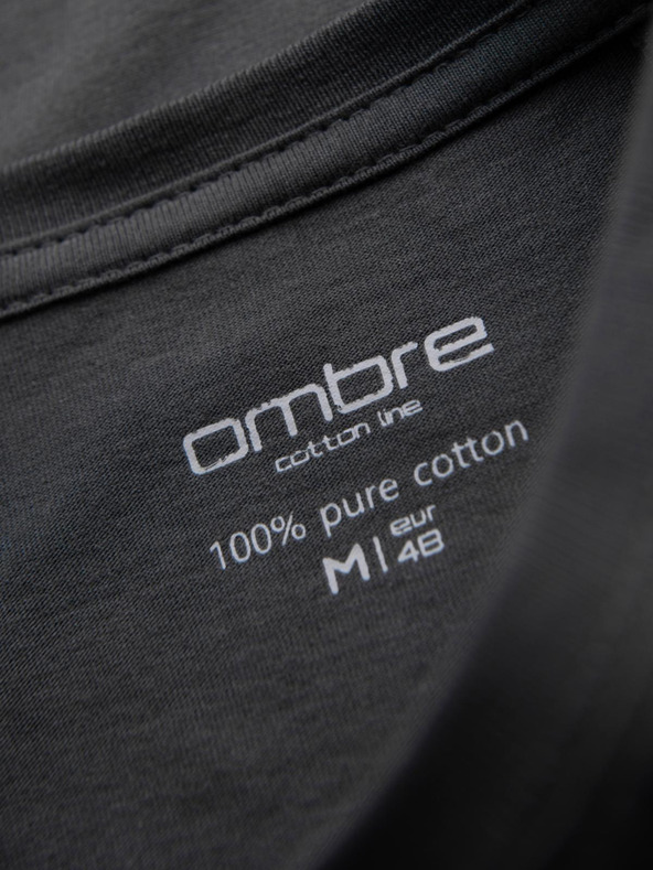 Ombre Clothing BASIC férfi klasszikus pamut póló - szürke