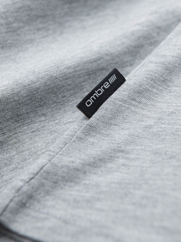 Ombre Clothing Szürke férfi pamut alap férfi póló Ombre Clothing