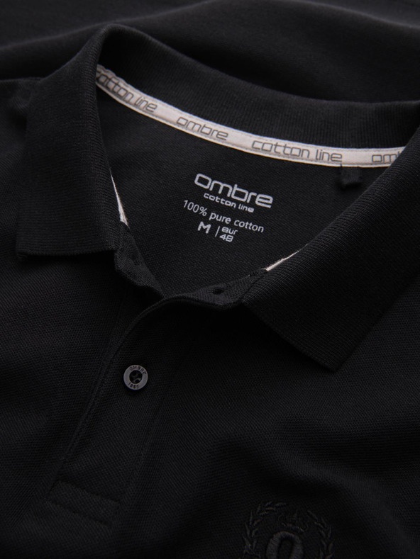 Ombre Clothing Fekete férfi alap póló póló Ombre Ruházat