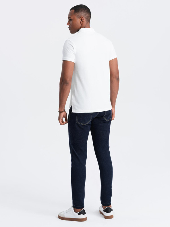 Ombre Clothing Fehér férfi alap póló póló Ombre Clothing