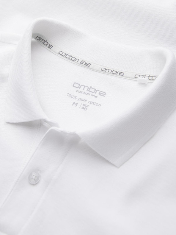 Ombre Clothing Fehér férfi alap póló póló Ombre Clothing