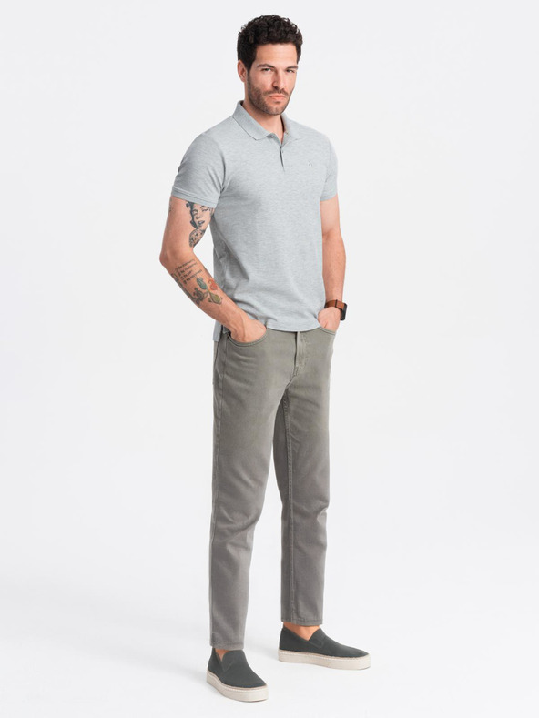 Ombre Clothing Világosszürke férfi alapvető póló póló Ombre ruházat