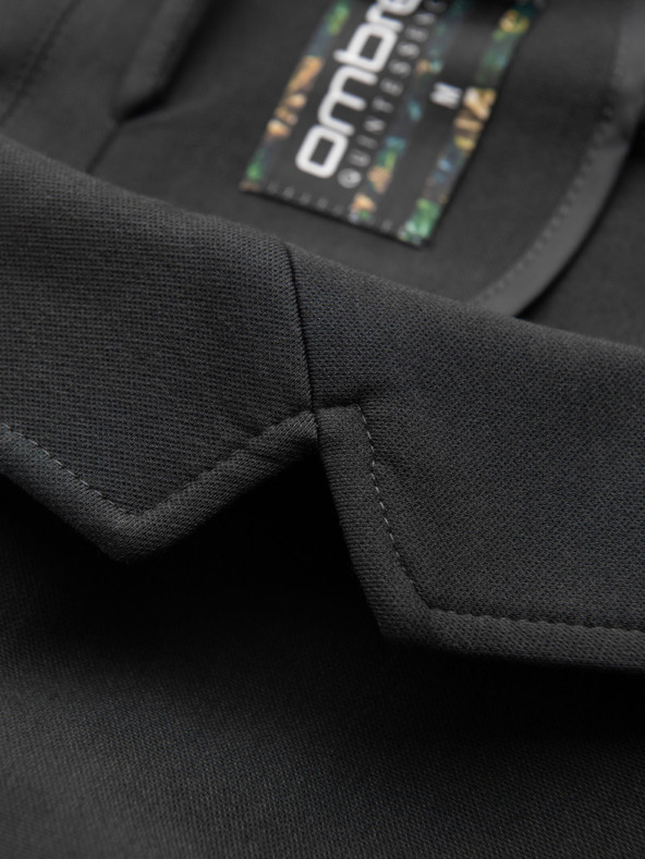 Ombre Clothing Férfi szürke zakó SLIM finom strukturált kötéssel