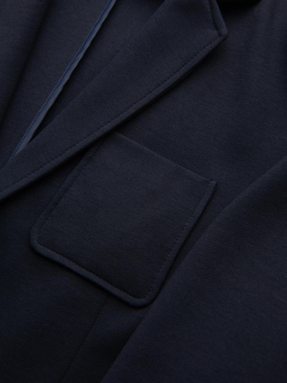 Ombre Clothing Férfi sötétkék zakó SLIM finom strukturált kötéssel