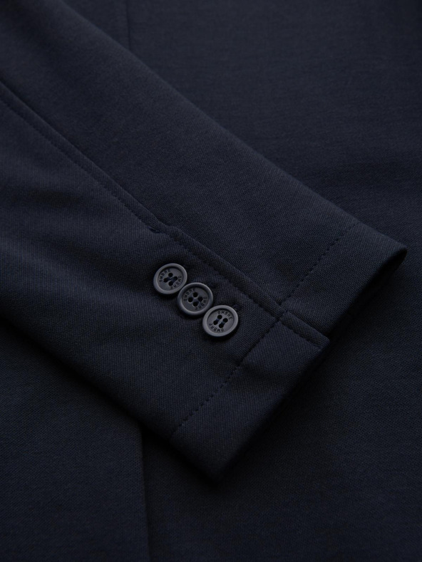 Ombre Clothing Férfi sötétkék zakó SLIM finom strukturált kötéssel