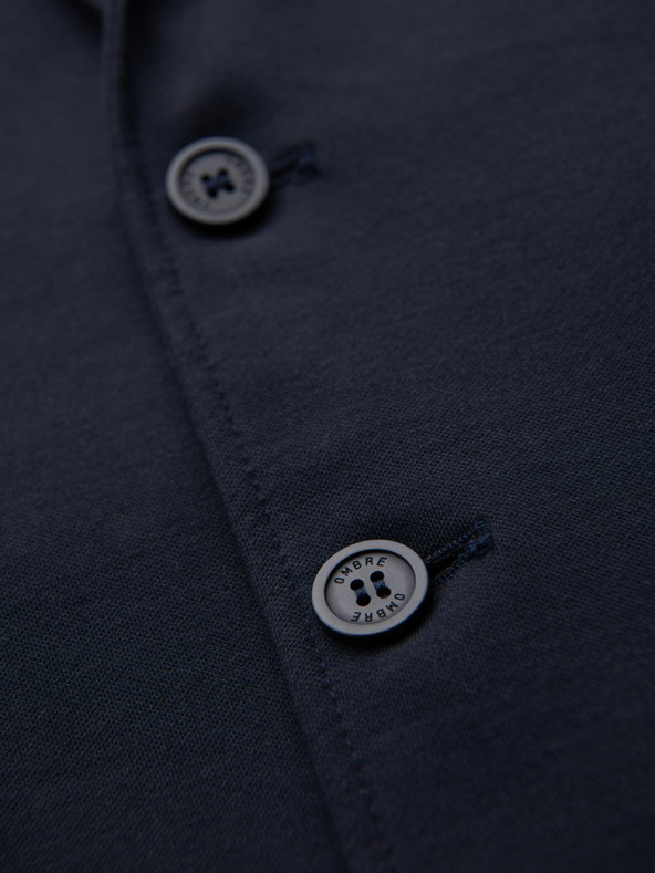 Ombre Clothing Férfi sötétkék zakó SLIM finom strukturált kötéssel