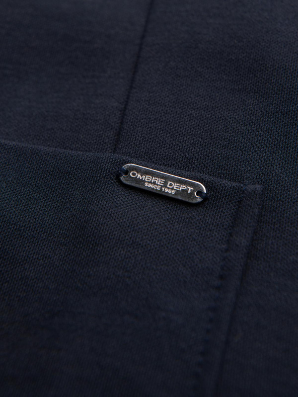 Ombre Clothing Férfi sötétkék zakó SLIM finom strukturált kötéssel