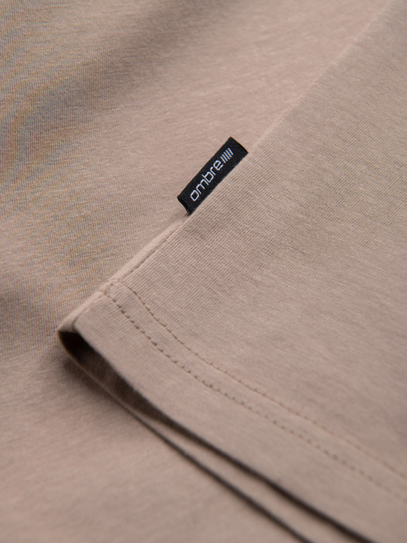 Ombre Clothing Szürke férfi pamut póló alapkivágású póló Ombre Ruházat