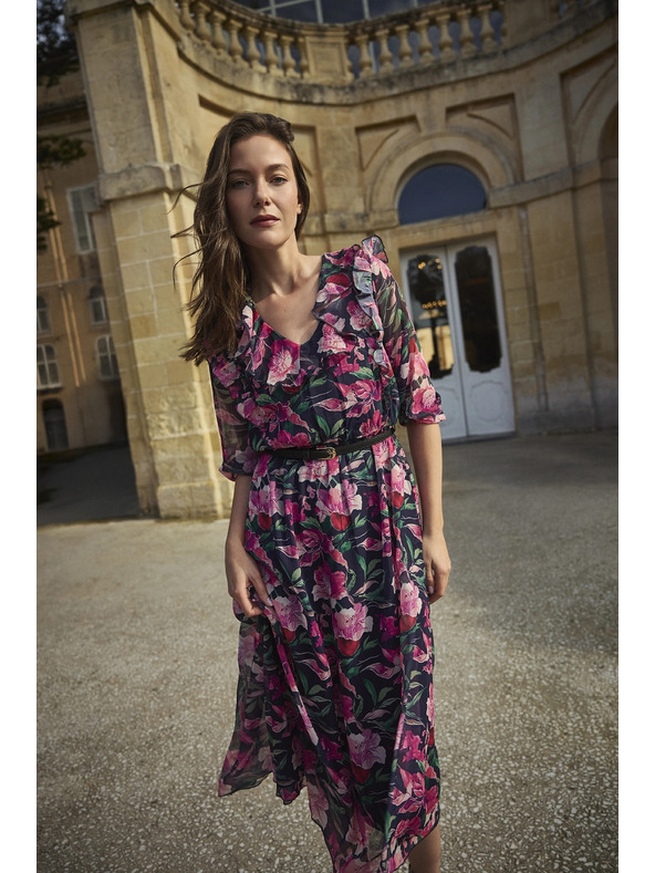 Moodo Sötétkék virágos ruha Moodo