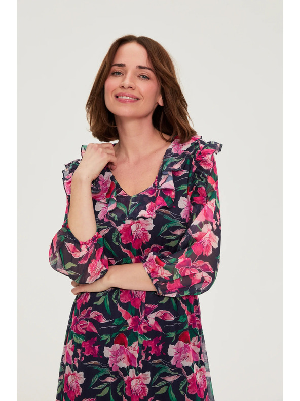 Moodo Sötétkék virágos ruha Moodo