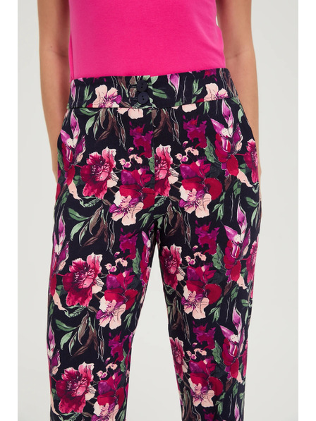 Moodo Virágos nadrág sötét kék Moodo