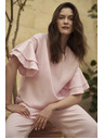 Moodo Rózsaszín volán ujjú blúz Moodo